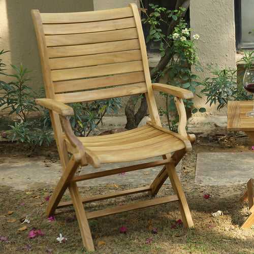 Foldable Pure Teakwood Paris Chair with arms