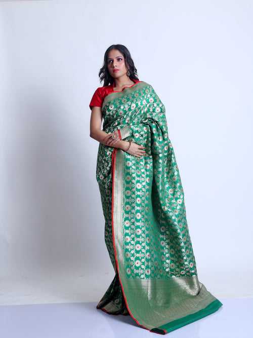 Signoraa green Banarsi Silk Handloom saree - BSK09932