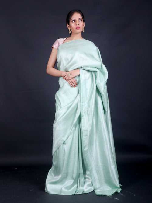 Signoraa Light Blue Silk Kanchipuram Geometrical Silver Zari Saree – BLN00809