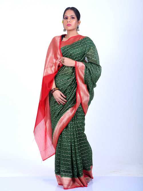 Signoraa Green Banarasi Silk Cotton saree - BSK09872