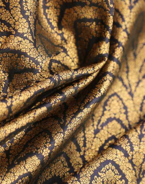 Signoraa Navy Blue Silk With Antique Design - PMT010627