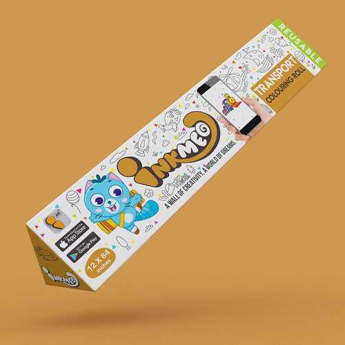 Transport Reusable Wall Colouring Roll (12 inch)- AR with Adventure