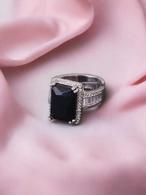 Jet Gratite Adjustable Ring