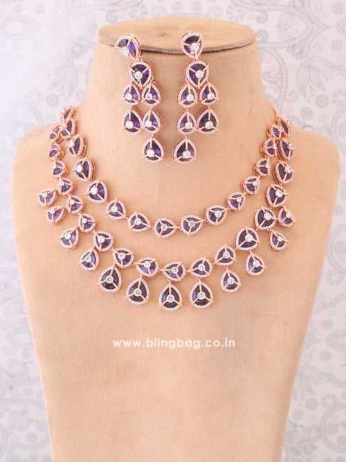 Purple Ursula Zirconia Jewellery Set
