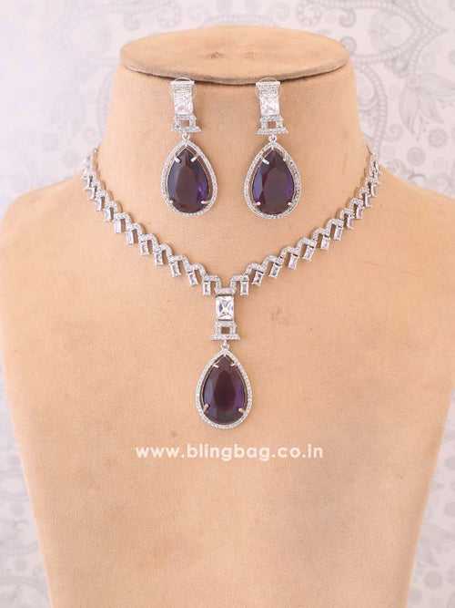 Purple Xandra Zirconia Jewellery Set