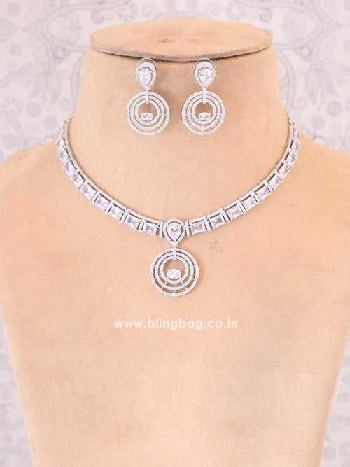 Silver Rhea Zirconia Jewellery Set