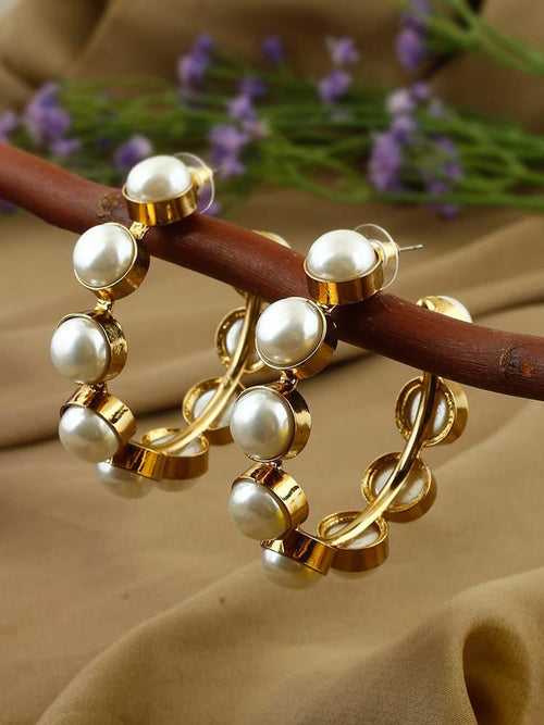 Golden Akoya Hoops