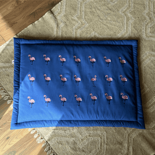 PoochMate Blue Flamingos Dog Mat