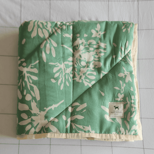 PoochMate Sage Green Cotton Dog Blanket