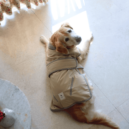 PoochMate Beige & Brown Classic Dog Winter Jacket