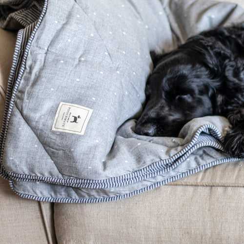 PoochMate Steel Grey Linen Dog Blanket