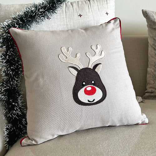 PoochMate Christmas Reindeer Square Pillow