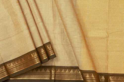 Beige And Brown Kanchi Cotton Saree For Office Wear PV NYC 1058
