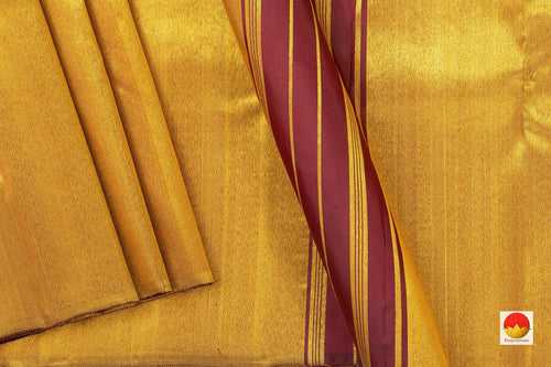 Brown And Maroon Kanchipuram Silk Saree With Rising Border Handwoven Pure Silk For Wedding Wear PV NYC 1000