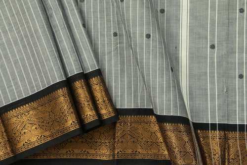 Grey And Black Kanchi Cotton Saree For Office Wear PV NYC KC 1077