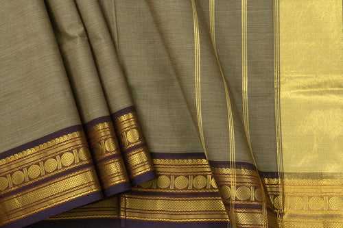 Grey and brown Kanchi Cotton Saree For Office Wear PV NYC KC 1076