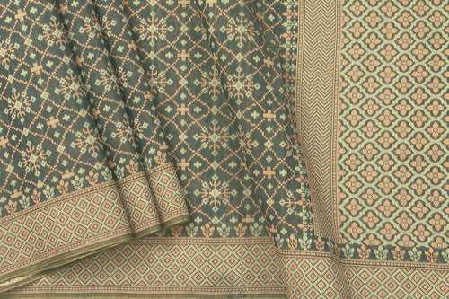 Pastel Grey Light Weight Banarasi Silk Cotton Saree With Antique Zari For Party Wear PSC NYC 1112