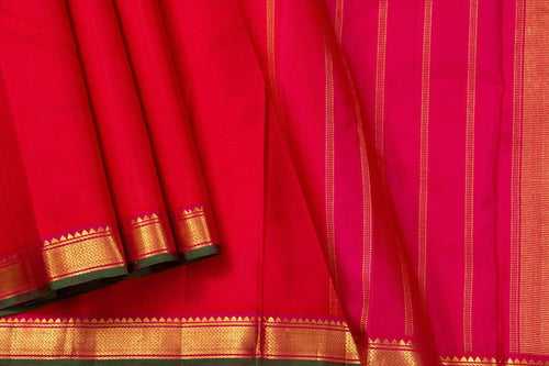 Pink Kanchipuram Silk Saree With Small Border Handwoven Pure Silk For Festive Wear PV J 444