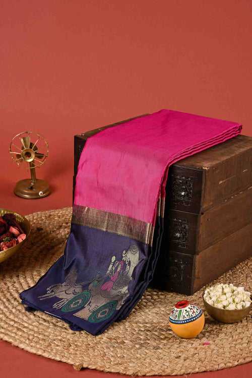 Pink Kanchipuram Silk Saree