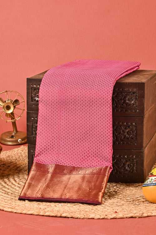 Salmon Pink Kachipuram Silk Saree