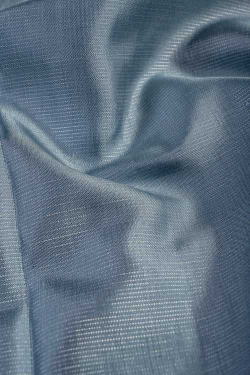 Dusty Blue Kanchipuram Silk Saree