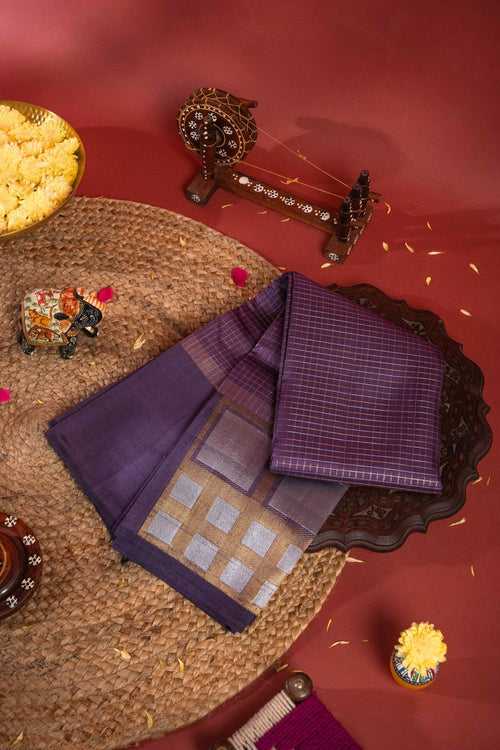 Metallic Purple Kanchipuram Silk Saree