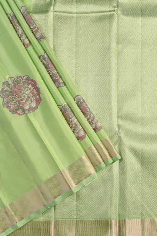 Mint Green Kanchipuram Silk Saree