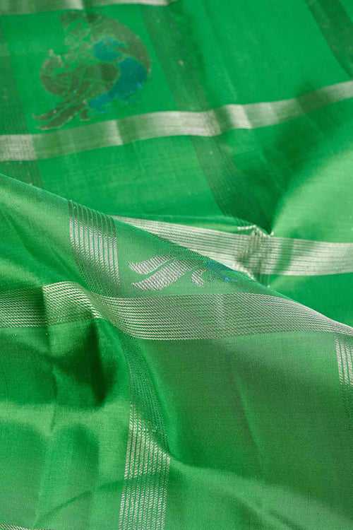 Neon Green Kanchipuram Silk Saree
