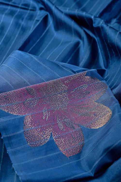 Denim Blue Kanchipuram Silk Saree