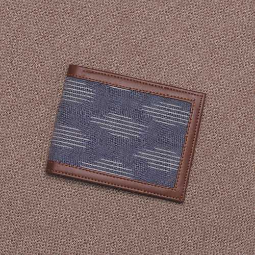 Unisex Pocket Wallet - Ikat Striped Grey