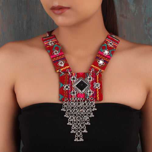 The Naayika Necklace in Maroon