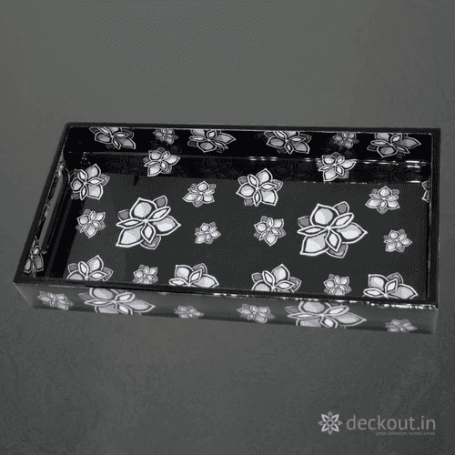 Black Bloom Narrow Tray