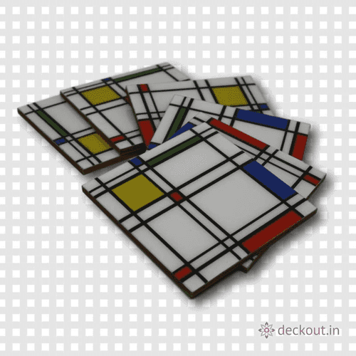 Check Pattern Coasters - Set of 6