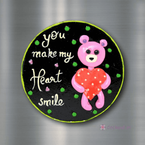 Heart Smile Teddy - Fridge Magnet