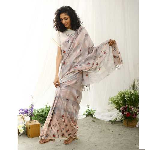 Swan Ecoloom Floral Printed Saree