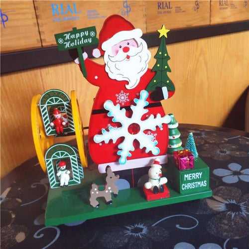 wooden musical Santa Claus