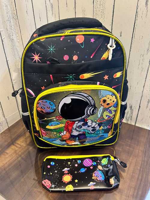 School Backpack with pencil case-  Space