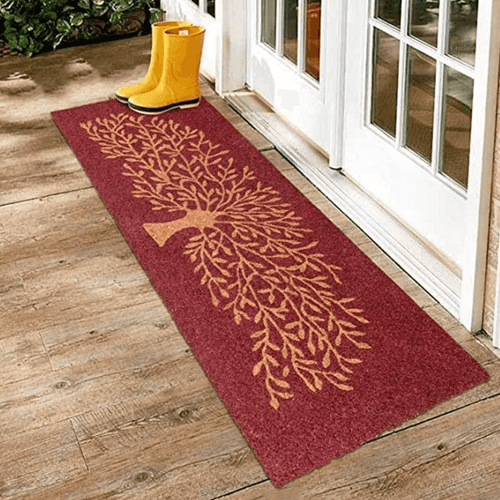 OnlyMat Brown Colour Tree of Life Printed Natural Coir Doormat - Two Sizes