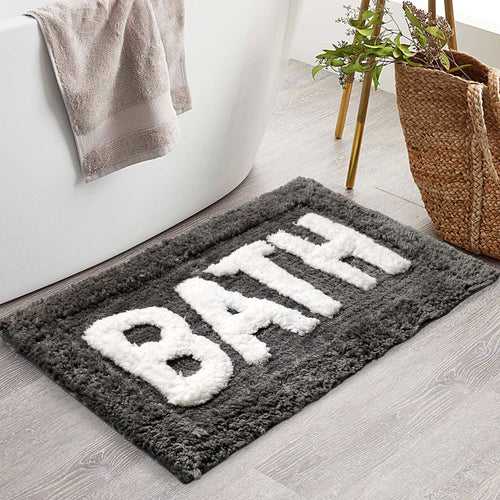 OnlyMat Woven Cotton Quickdry BATH Mat (50cmx80cmx8mm) (Grey)