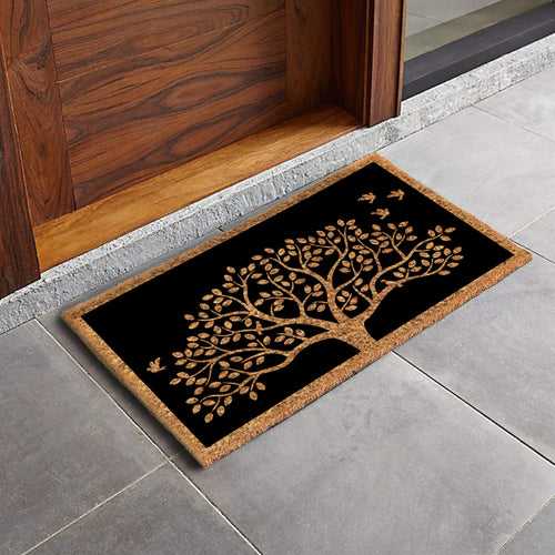 OnlyMat Tree of Life with Chirping Birds Coir Door Mat - 45cm x 75cm - 3 colour options