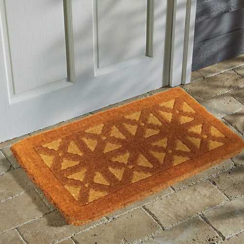 OnlyMat 100% Handloom Thick Coir mat with Hand Inlaid Design - Indoor / Outdoor