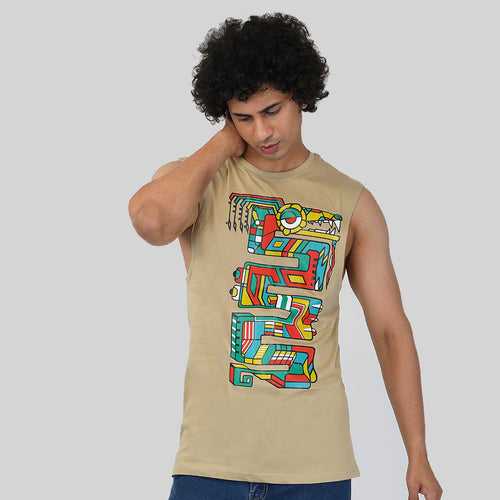 Serpent Men Sleeveless Cottton T-shirt