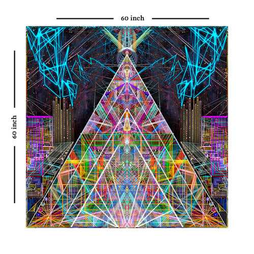 Consciousness of pyramid Wall Hanging Tapestry (Multicolour, 60 x 60 inch)