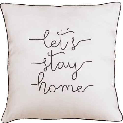 Let's Stay Home (White) Cushion Cover
