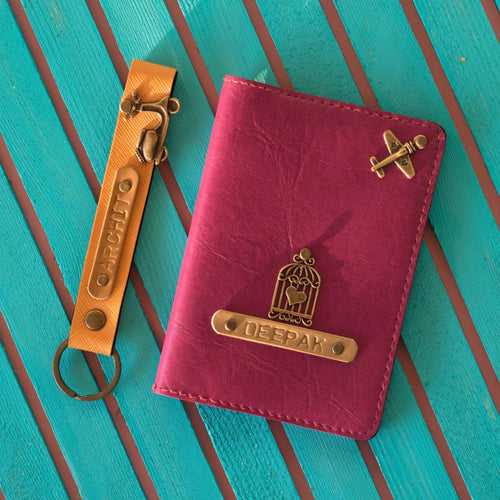 Passport Cover & Keychain Combo Set