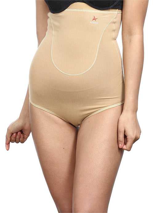 Adorna High Waist Panty-Snap closure @ crotch- Cotton Blend High Waist Shapewear for Women