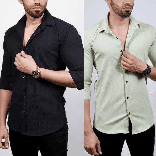 Enigma Textured Shirt - 2 Pack