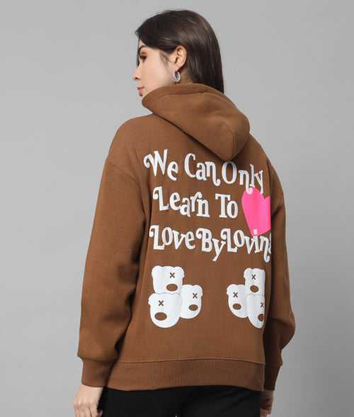 WE CAN ONLY LEARN TO LOVE BY LOVING Print Oversized Hoodie