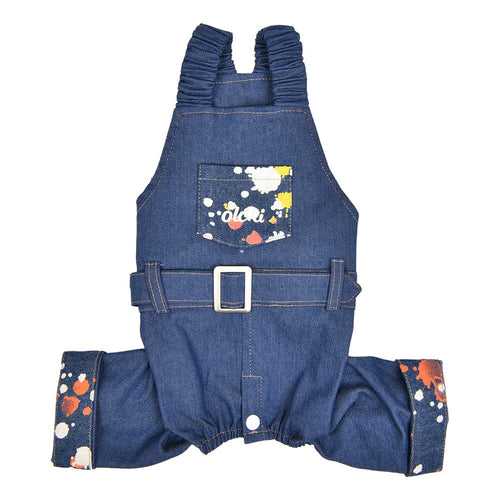 Denim Suspender Pants For Dogs