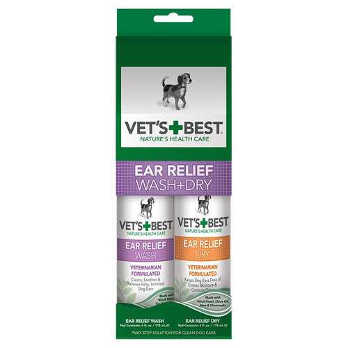 Ear Relief Wash + Dry Combo (2-Pack) For Dogs